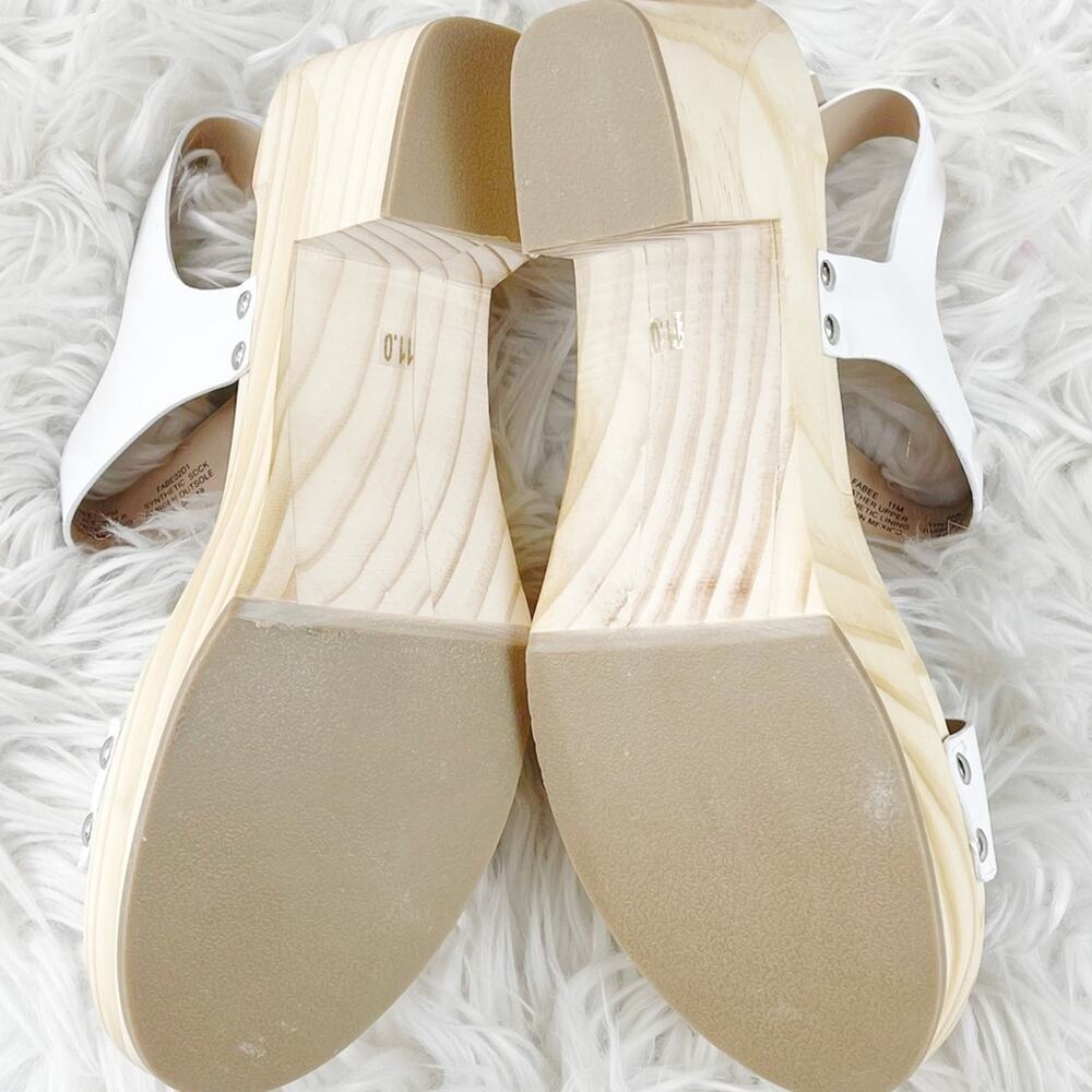 Steven by Steve Madden White Fabee Clog Buckle‎ Ankle Strap Sandals Size 11 - Picture 5 of 6